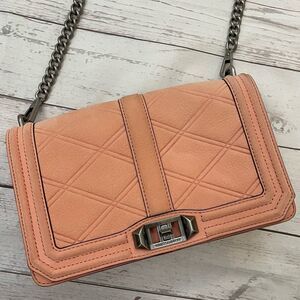 REBECCA MINKOFF Boy Bag Coral Suede Chain Strap Flap Bag